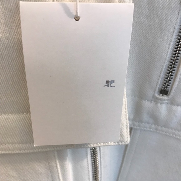 - Courreges White Denim Layered Blouson Jacket NWT - Picture 5 of 6